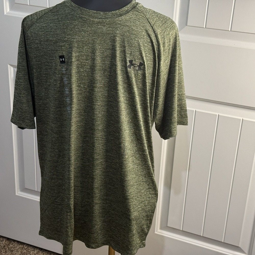 Under Armour Heat Gear Mens M Loose Marbled‎ Green  Tee Shirt Short Slv